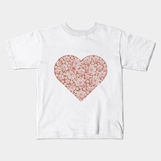 Roses & Daisy Heart for Valentines Day Kids T-Shirt